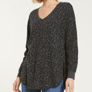 🆕Anthro Z SUPPLY V-NECK LEOPARD WEEKENDER BLACK Ships Same Day📦‼️